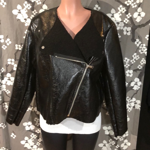 NWT MICHAEL KORS Faux Leather Motorcycle Jacket - Picture 3 of 8